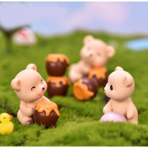 หมีจิ๋วน่ารัก ของจิ๋ว หมีน้อยสีเหลือง หมีจิ๋ว หมีโมเดล ตกแต่งสวนจิ๋ว ตกแต่งห้อง ของขวัญน่ารัก ๆ โมเดลสัตว์ การ์ตูนสัตว์