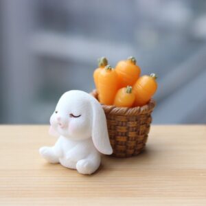 โมเดลกระต่าย แครอท โมเดลตัวจิ๋วตกแต่งสวนและบ้าน