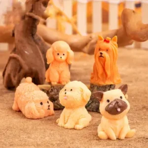 โมเดลตุ๊กตาหมาจิ๋ว ราคาถูก  5 ชิ้น