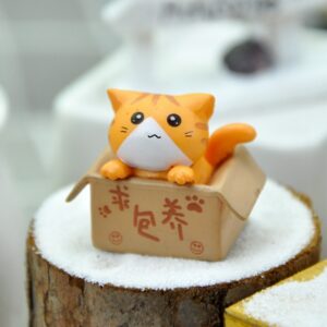 โมเดลฟิกเกอร์ รูปการ์ตูนแมวน่ารัก สีส้ม ขนาดเล็ก ของเล่นสําหรับเด็ก 1 ชิ้น
