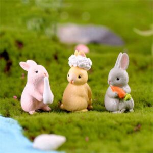 โมเดลตุ๊กตากระต่ายจําลอง ขนาดเล็ก น่ารัก สําหรับตกแต่งบ้าน