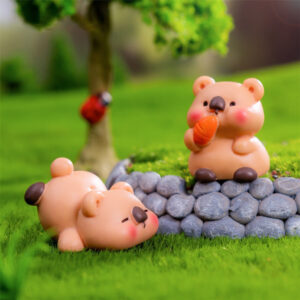 โมเดลตุ๊กตาหมีการ์ตูนน่ารักสร้างสรรค์ เรซินเดสก์ท็อป DIY ของตกแต่งบ้าน ของประดับตกแต่งขนาดเล็ก ของขวัญ