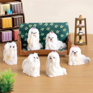 รวมโมเดลน้องหมา น่ารัก  ตกแต่งบ้าน โต๊ะทำงาน รถ สวน อื่นๆ SET 6 ชิ้น