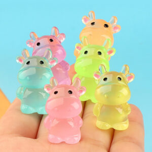 โมเดลเรซิ่นเรืองแสง ฮิปโปโปเตมัส ตุ๊กตาเรืองแสง จัดสวน  โต๊ะทำงาน ตู้ปลาคอนโซลรถ ของเล่น ของขวัญ ตุ๊กตาจิ๋ว